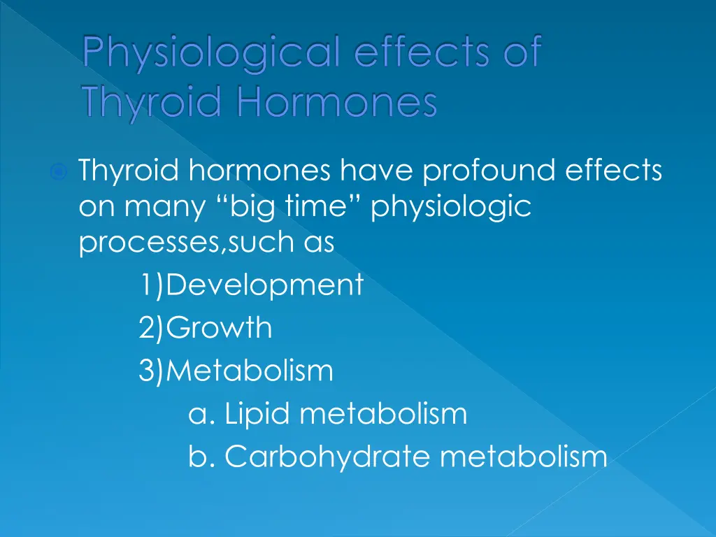 physiological effects of thyroid hormones