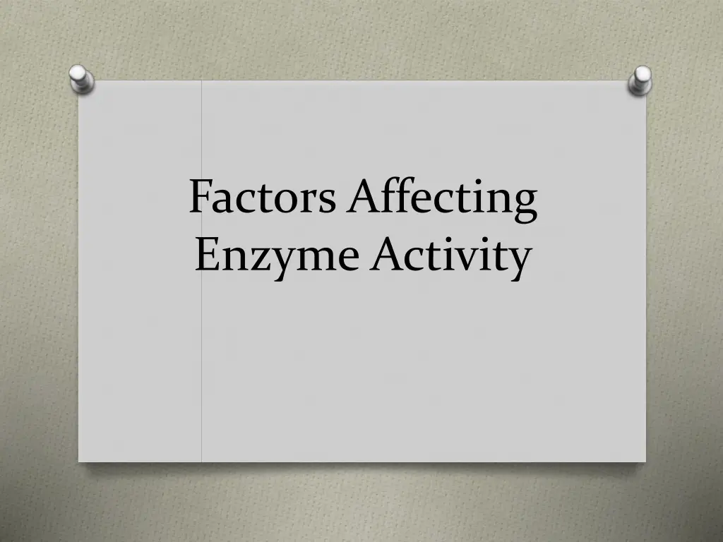 factors affecting enzyme activity