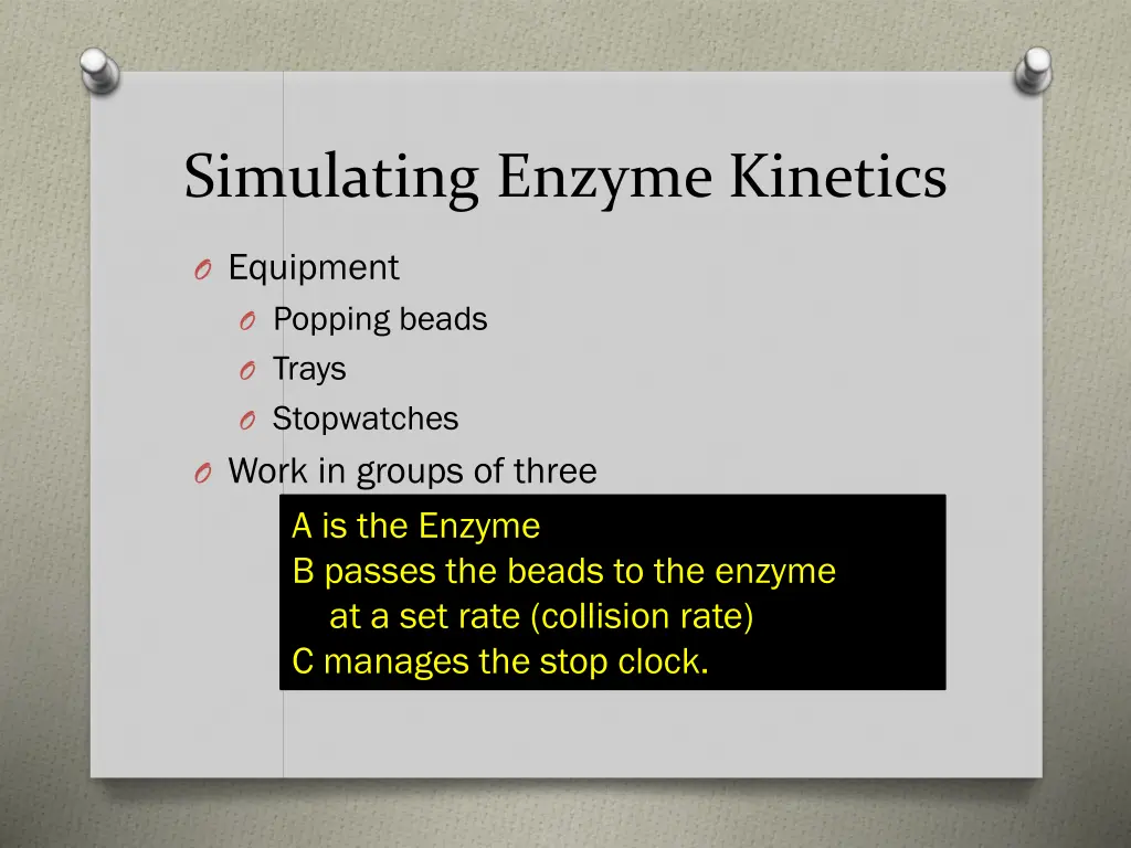 simulating enzyme kinetics