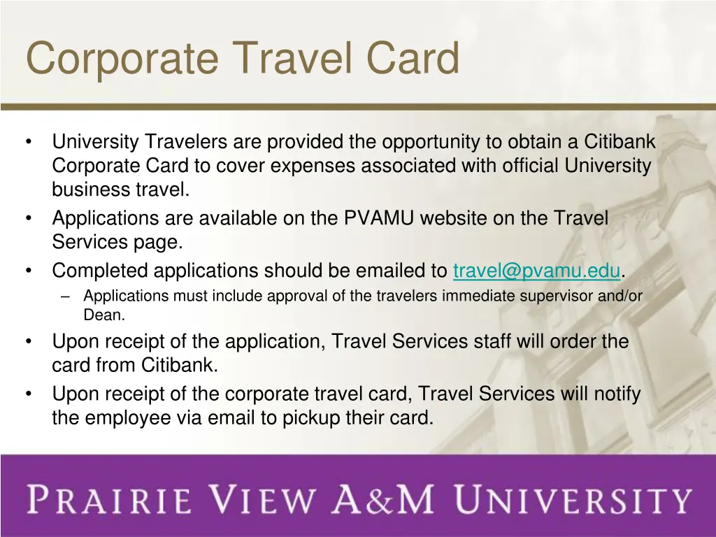 corporate travel card