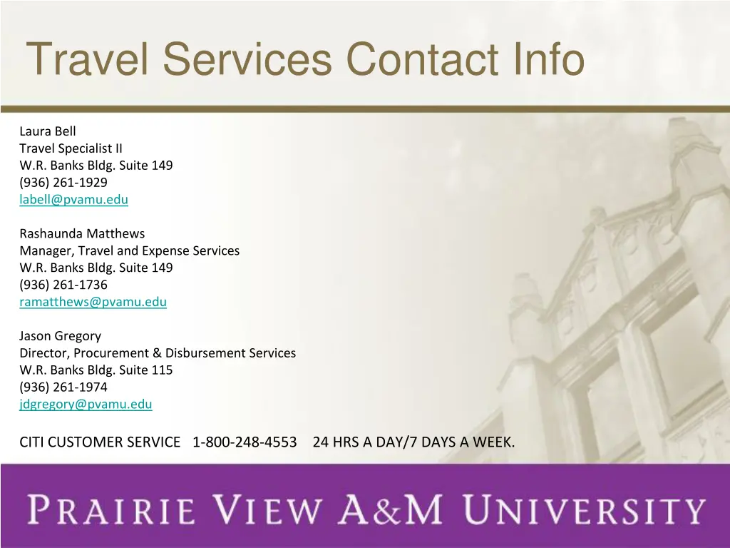 travel services contact info