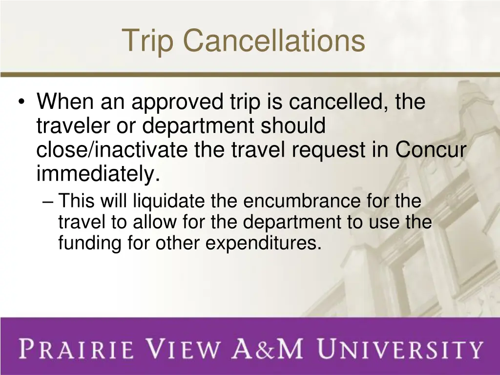 trip cancellations