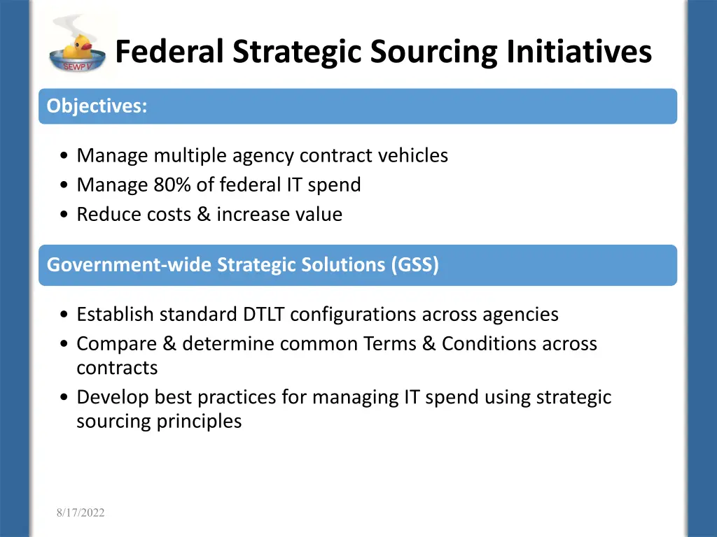 federal strategic sourcing initiatives