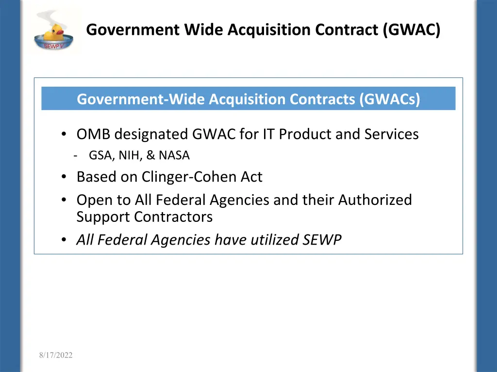 government wide acquisition contract gwac