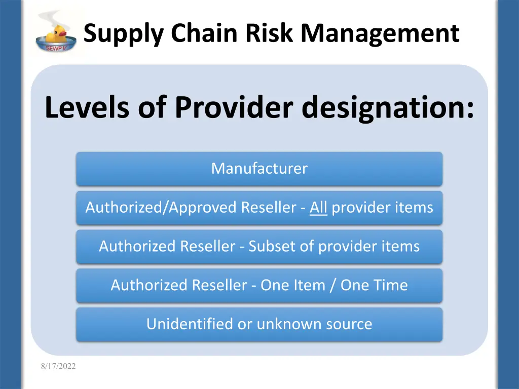 supply chain risk management