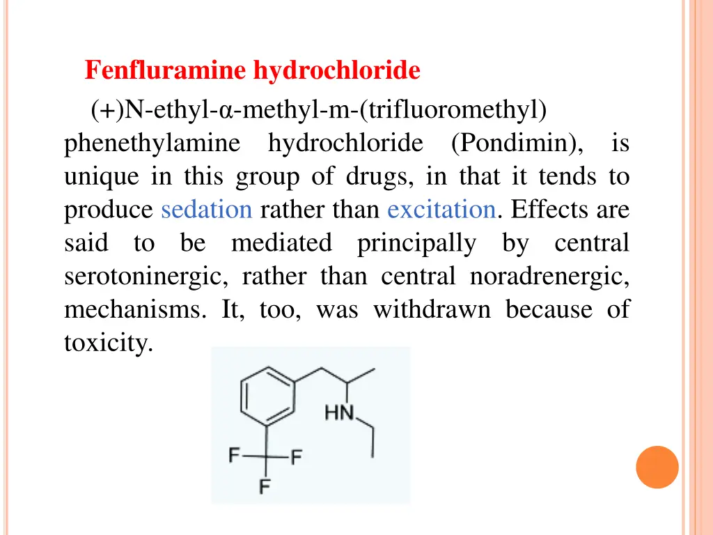 fenfluramine hydrochloride n ethyl methyl