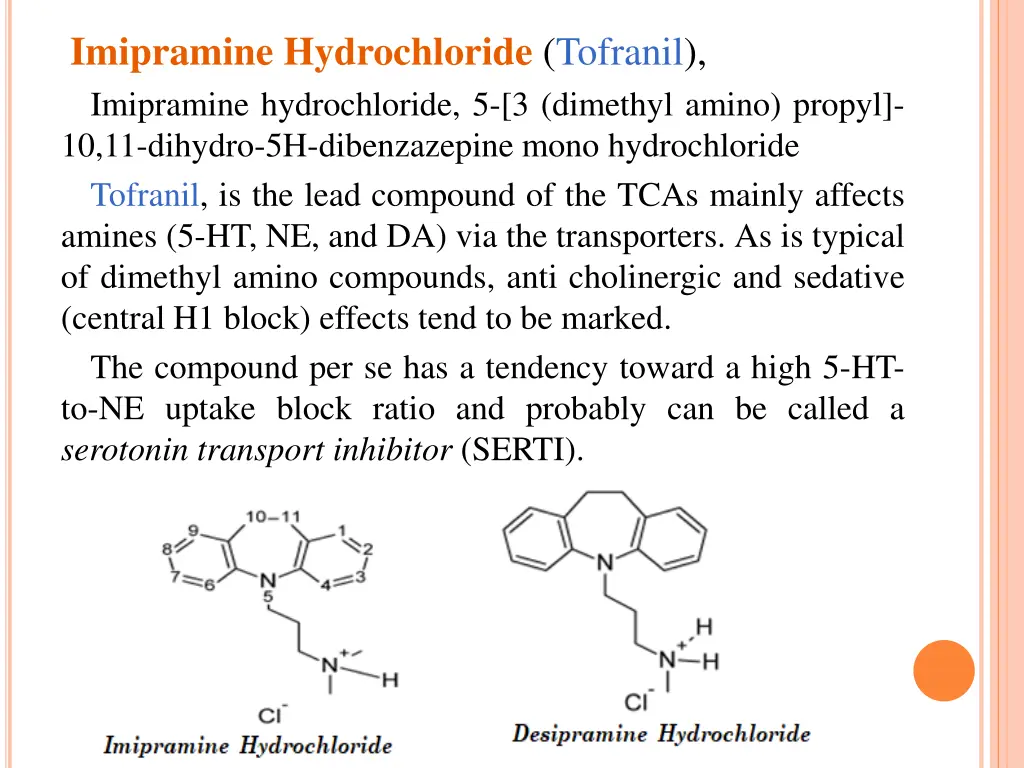 imipramine hydrochloride tofranil imipramine