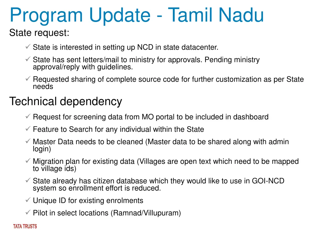 program update tamil nadu