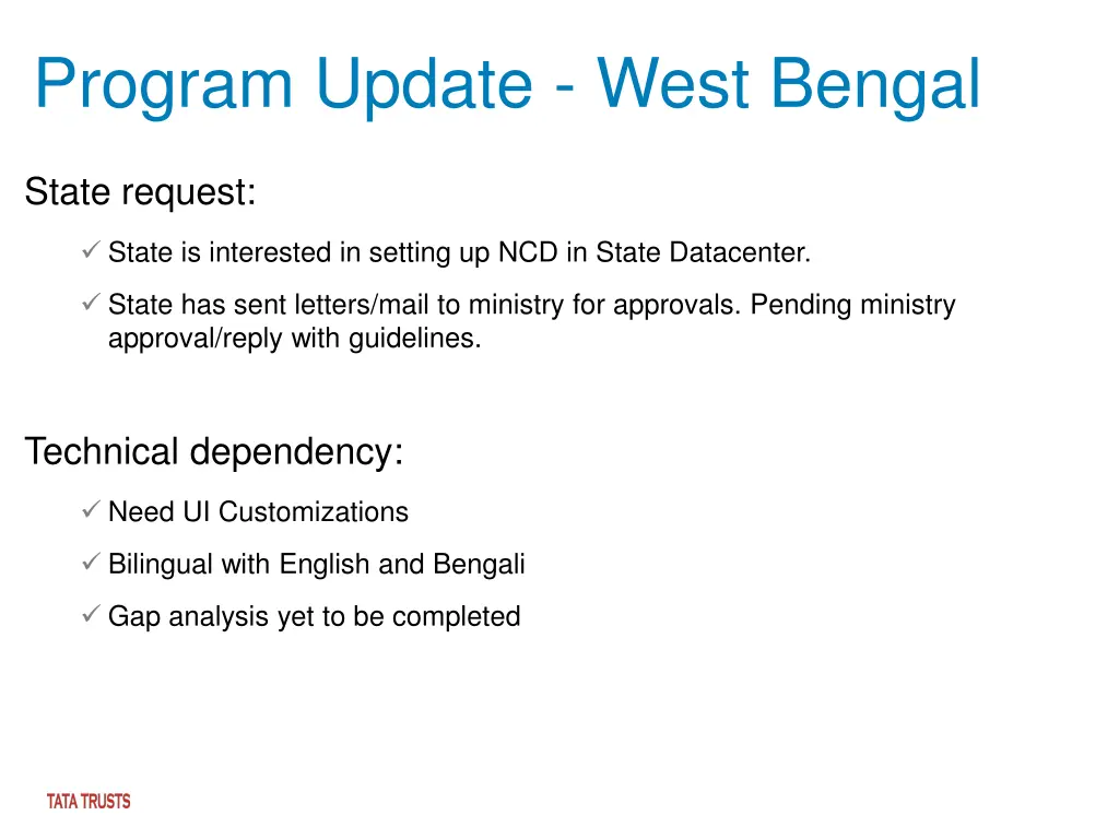 program update west bengal