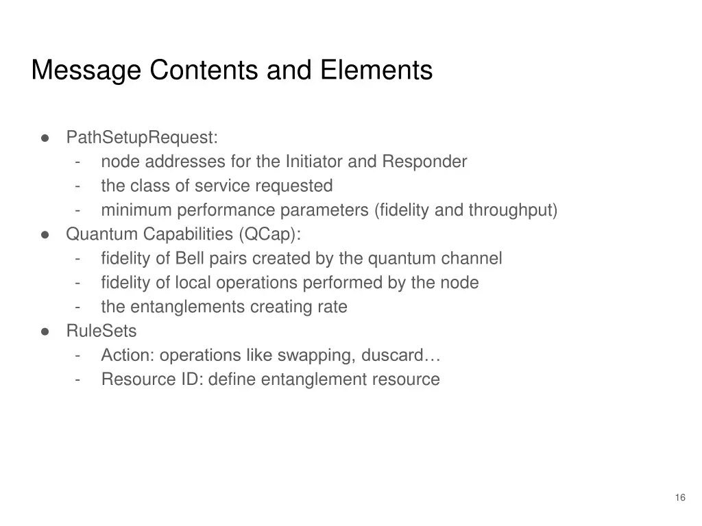 message contents and elements