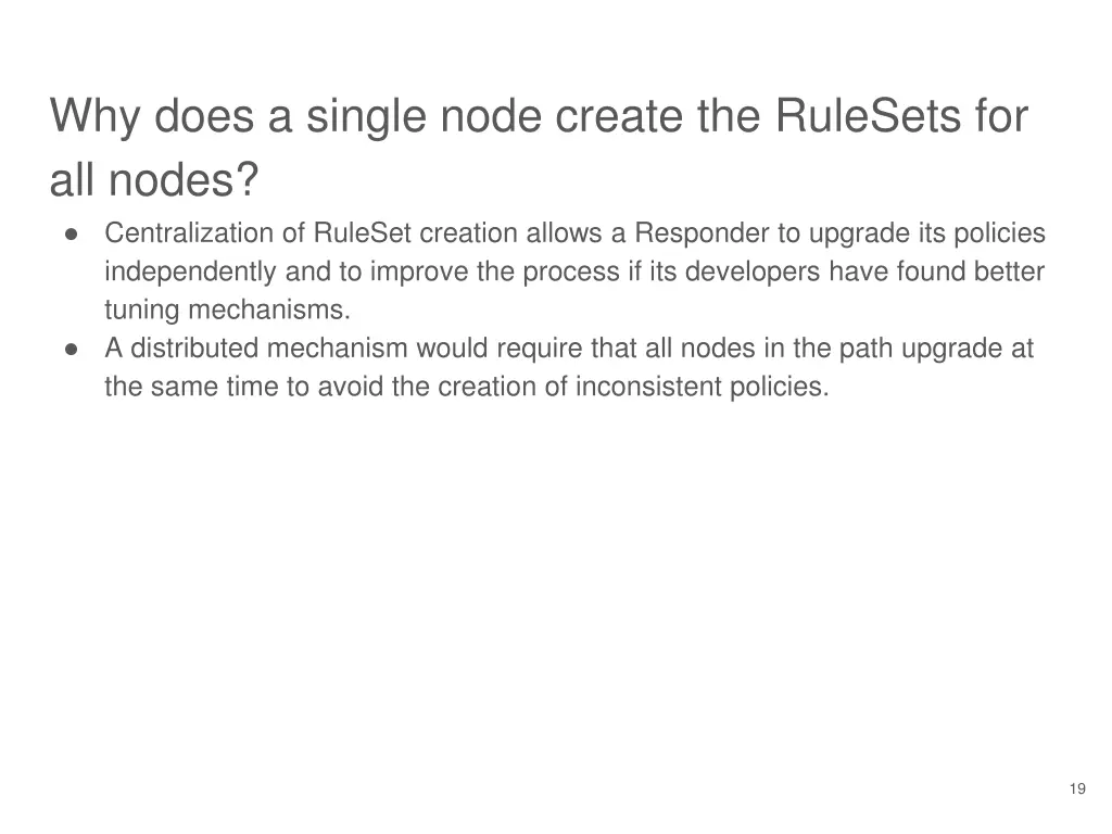 why does a single node create the rulesets