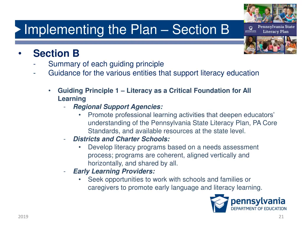 implementing the plan section b