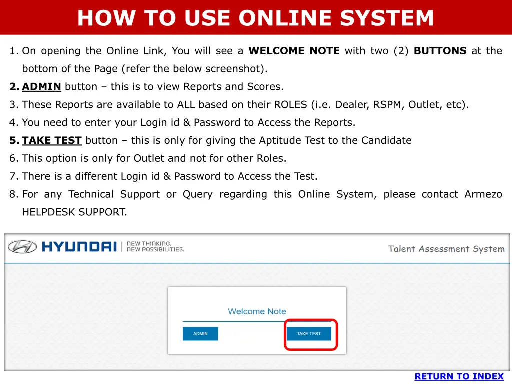 how to use online system