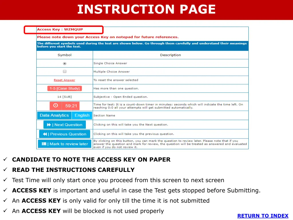 instruction page