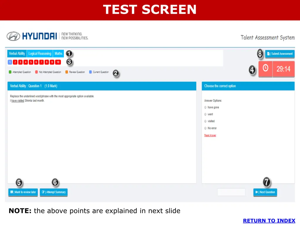 test screen