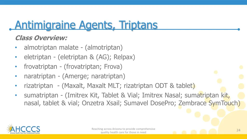 antimigraine agents triptans class overview