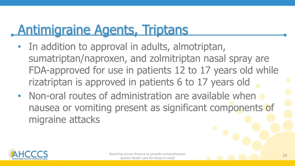 antimigraine agents triptans in addition