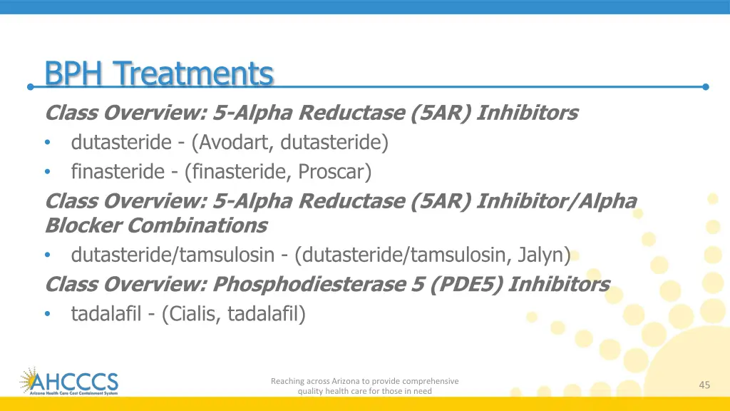 bph treatments class overview 5 alpha reductase