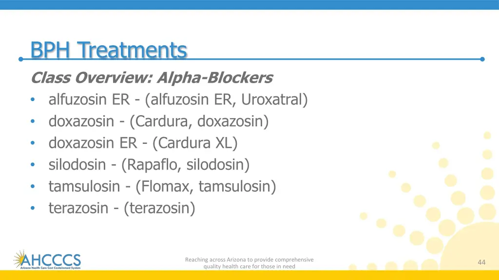 bph treatments class overview alpha blockers