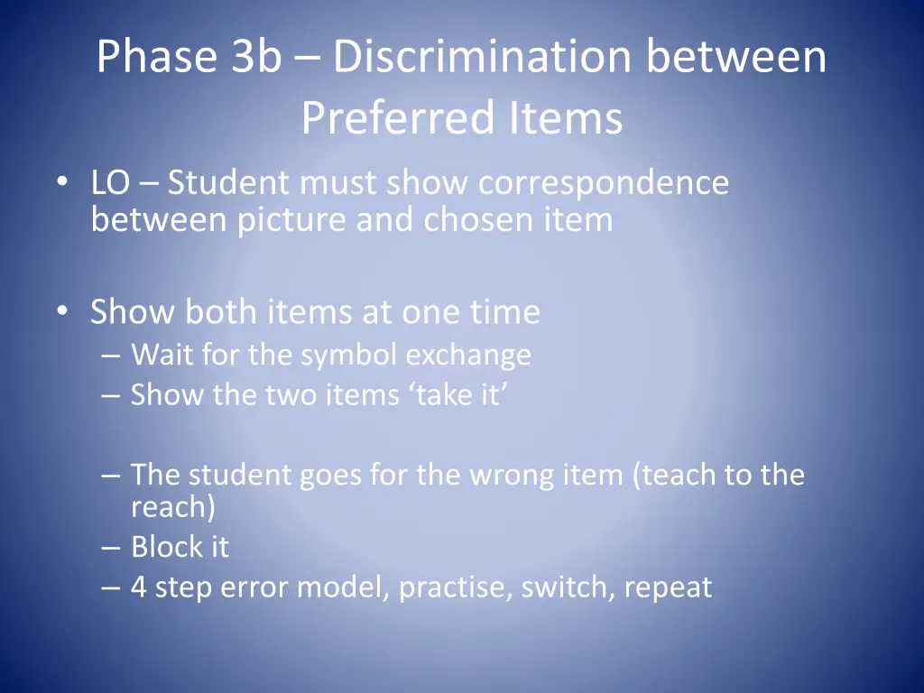 phase 3b discrimination between preferred items