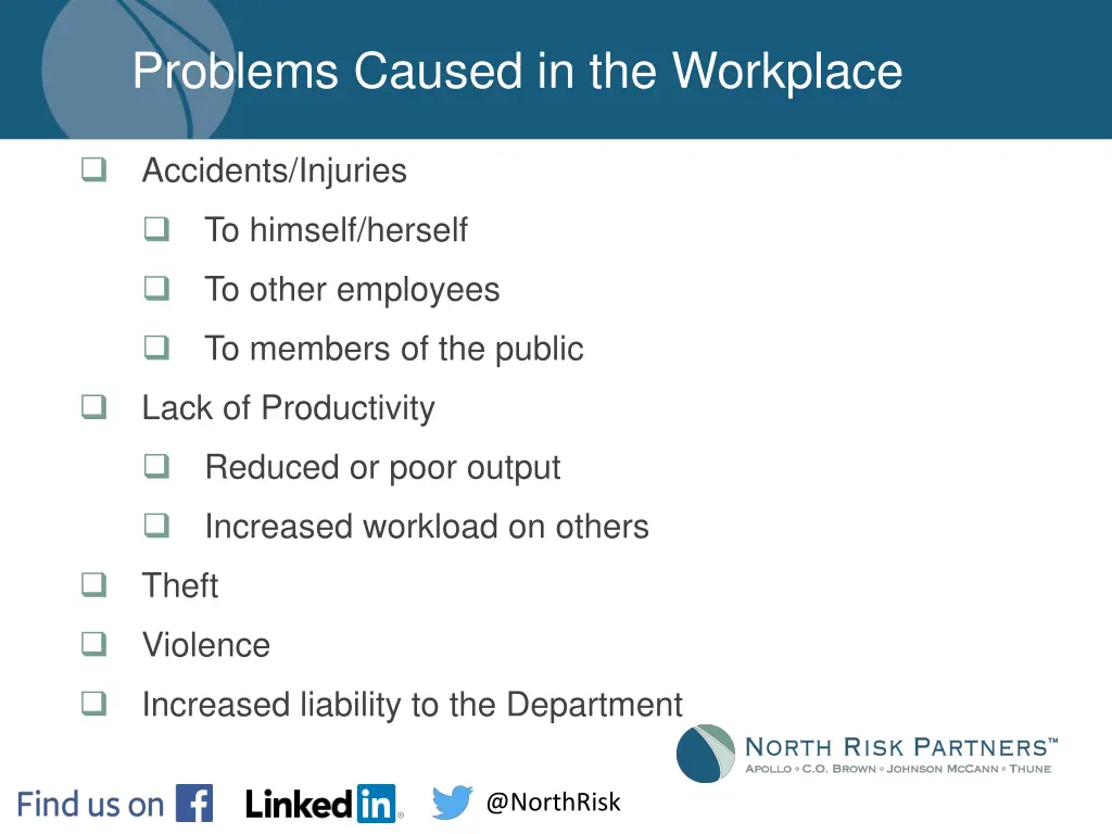 problems caused in the workplace