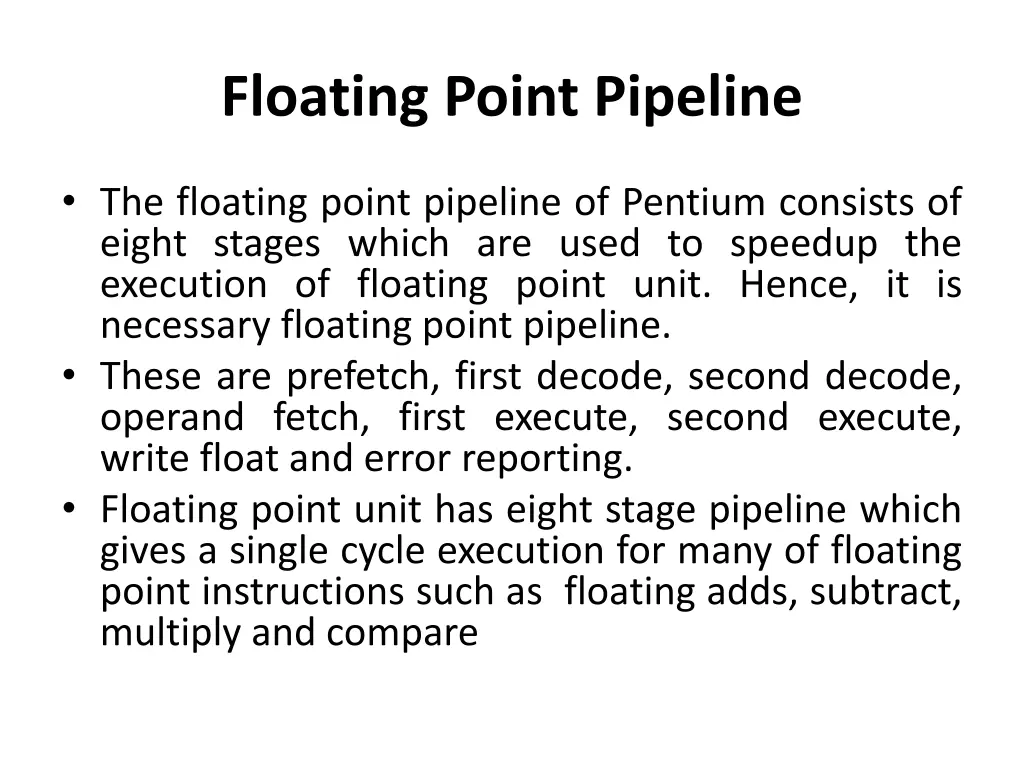 floating point pipeline