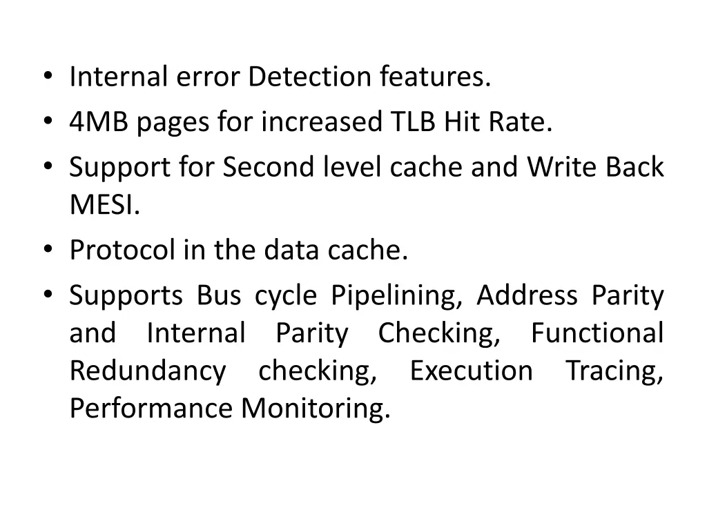 internal error detection features 4mb pages