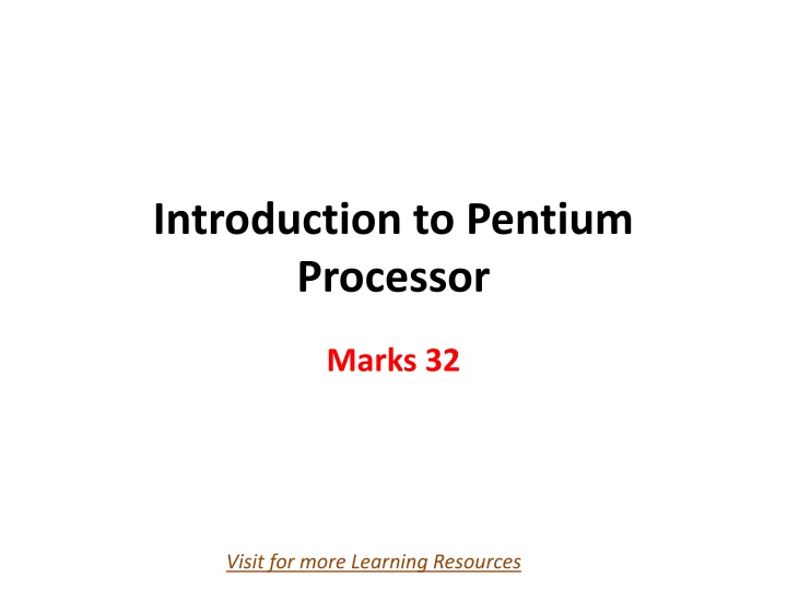 introduction to pentium processor