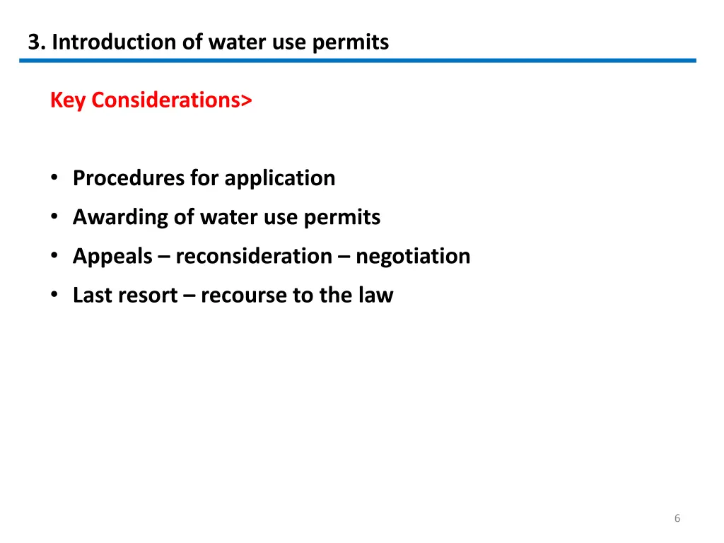 3 introduction of water use permits