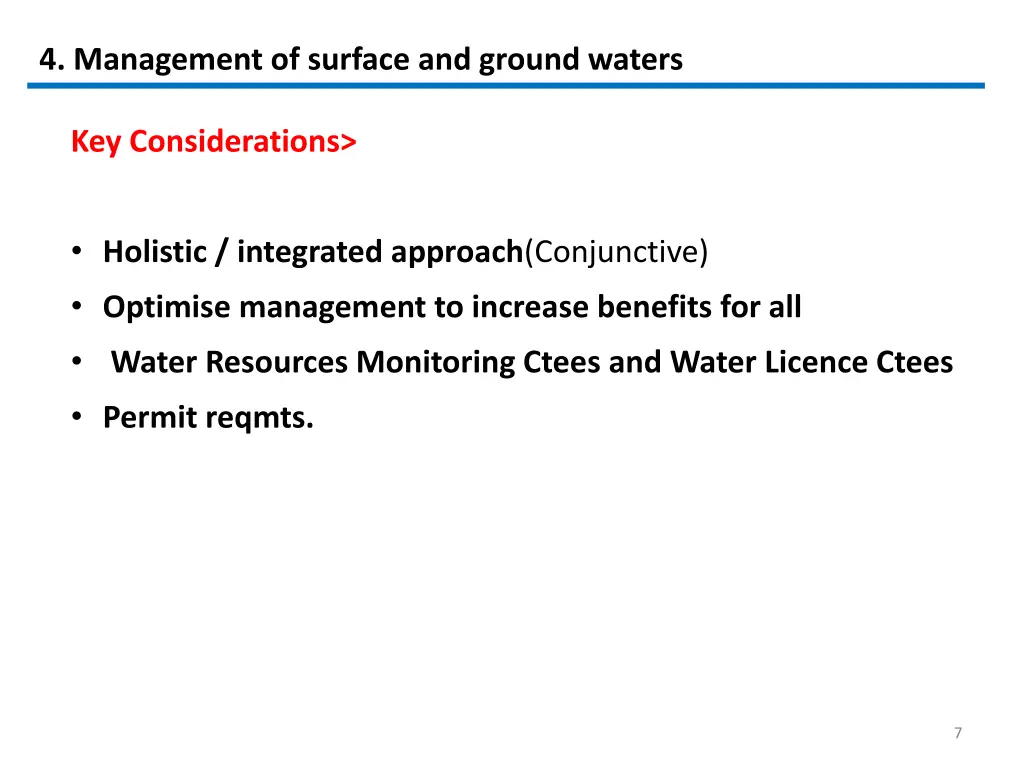 4 management of surface and ground waters