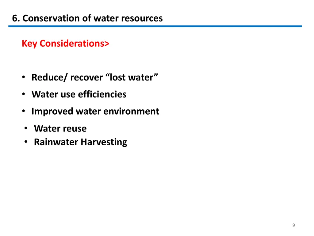 6 conservation of water resources