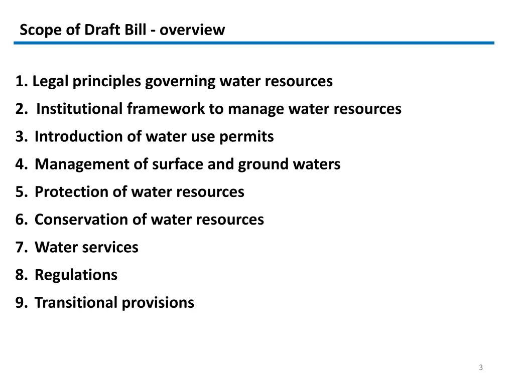 scope of draft bill overview