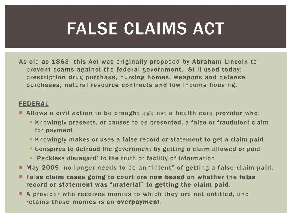 false claims act