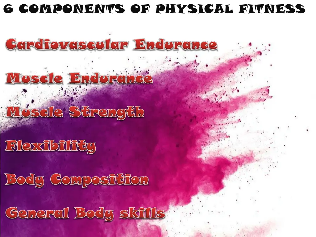 6 components of physical fitness