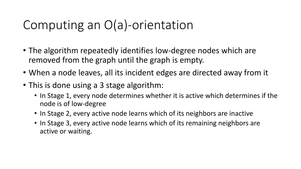 computing an o a orientation