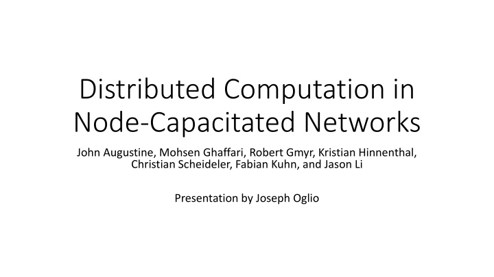 distributed computation in node capacitated