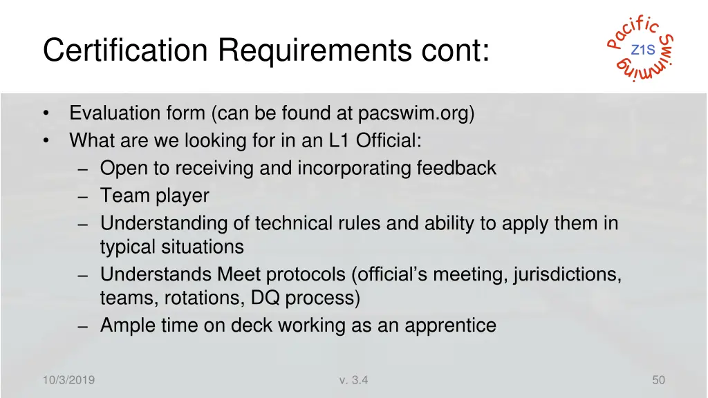 certification requirements cont