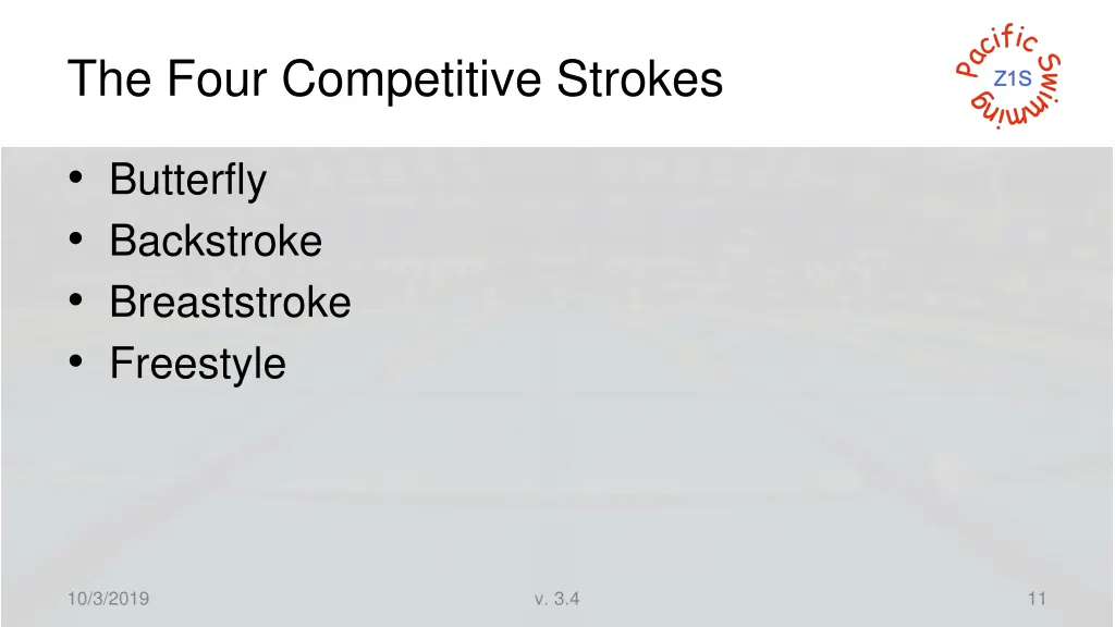 the four competitive strokes