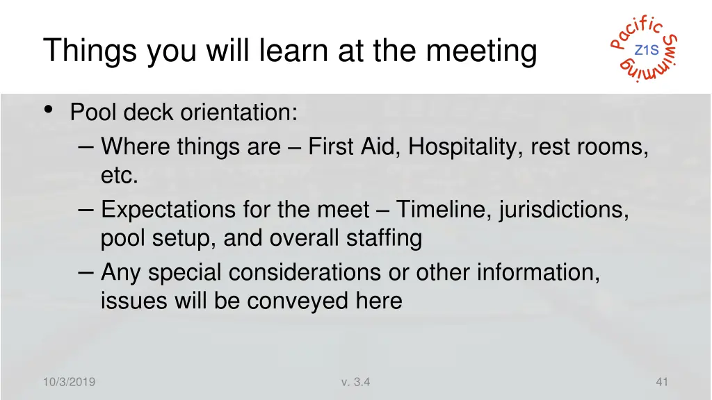 things you will learn at the meeting