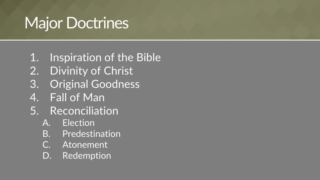 major doctrines