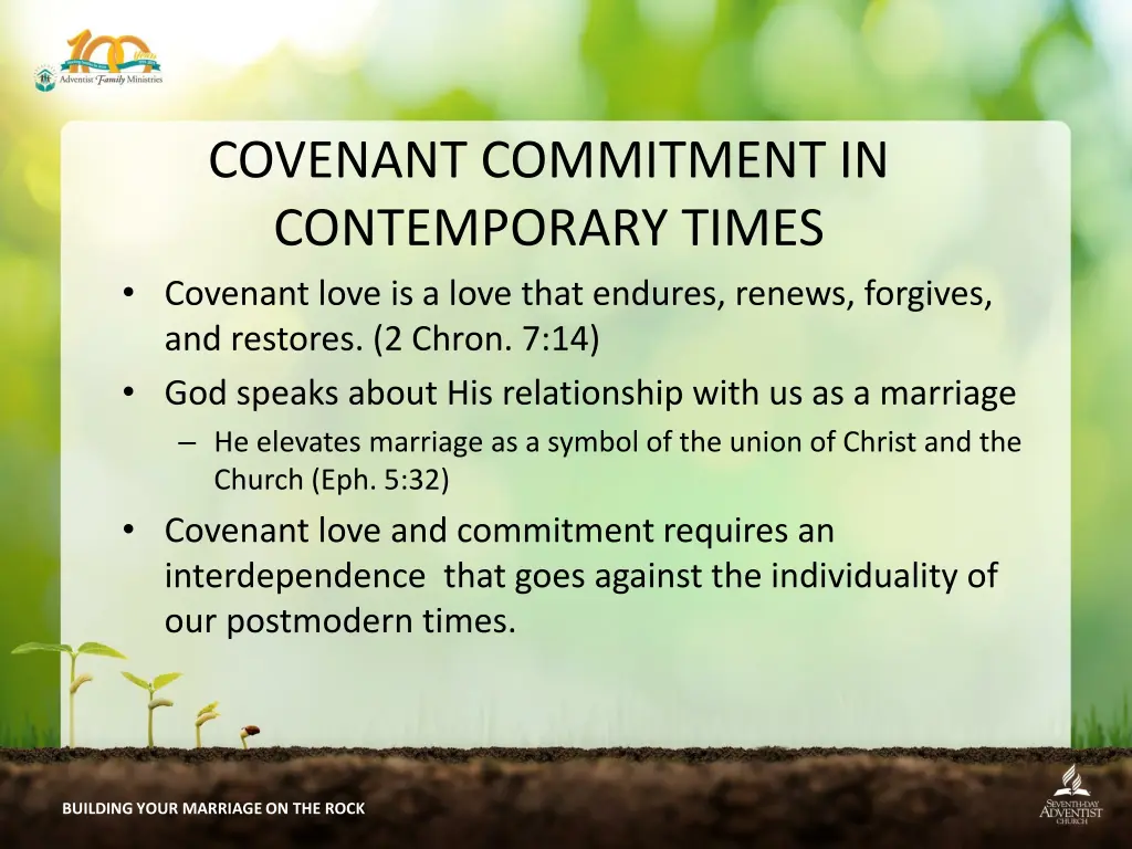 covenant commitment in contemporary times