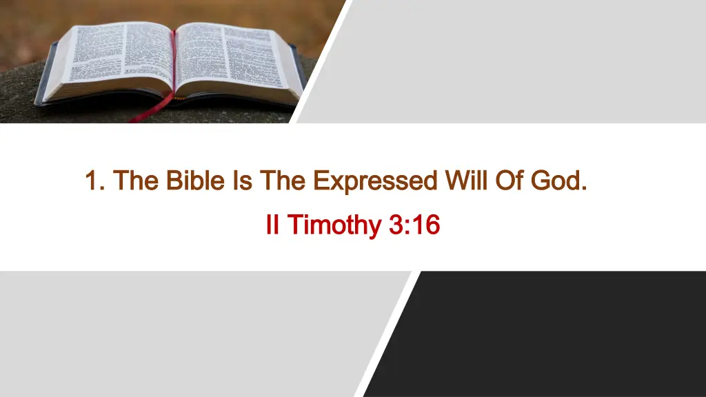 1 the bible is the expressed will