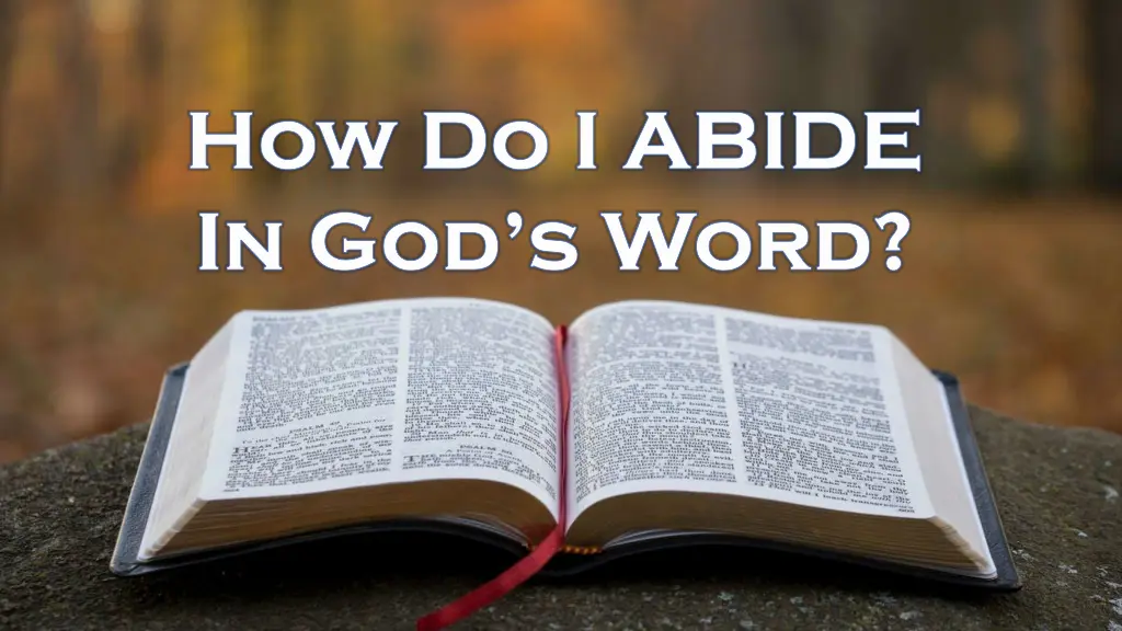 how do i abide how do i abide in god s word