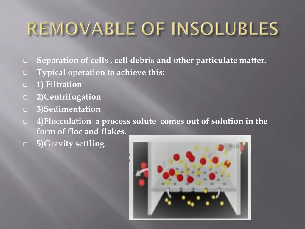 separation of cells cell debris and other