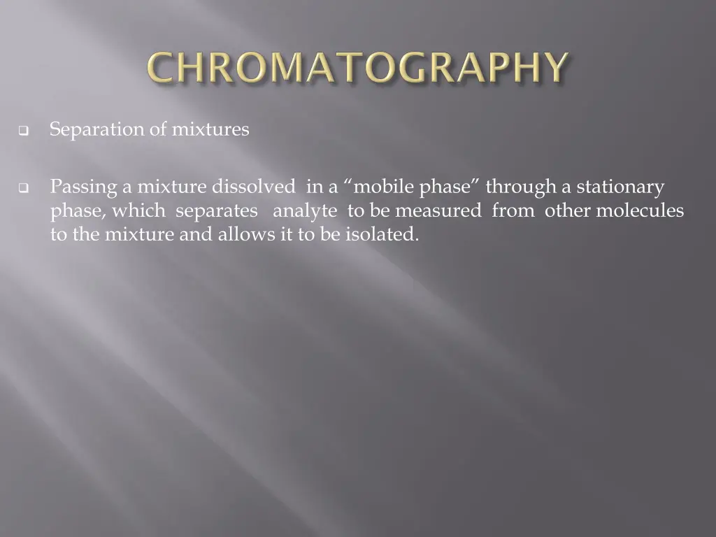 separation of mixtures