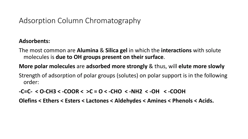 adsorption column chromatography