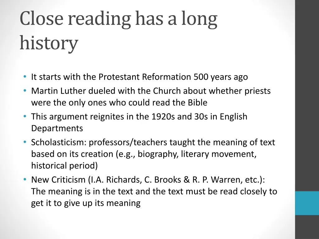 close reading has a long history