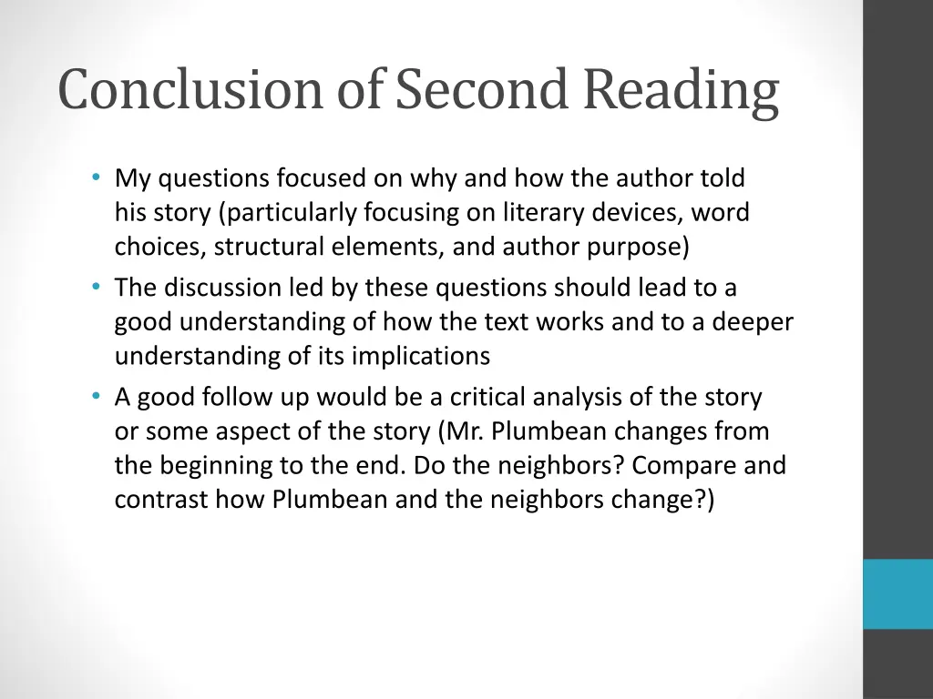 conclusion of second reading