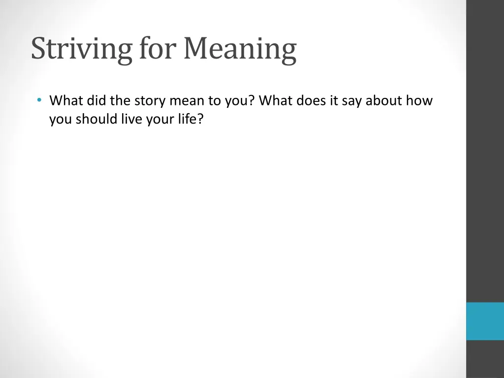 striving for meaning