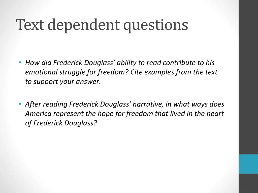 text dependent questions 1